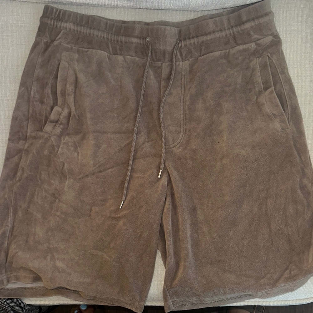 Forever 21 Men's Brown Velour Drawstring Athletic Shorts